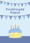 Penblwydd Agored - Cacen Las / Open Birthday - Blue Cake