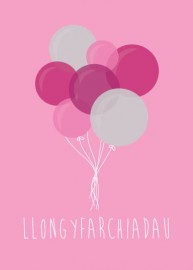 Llongyfarchiadau - Balwn Pinc / Congrats - Pink Balloon
